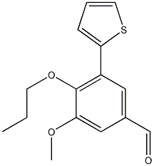 3-methoxy-4-propoxy-5-thien-2-ylbenzaldehyde 化学構造式