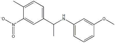 3-methoxy-N-[1-(4-methyl-3-nitrophenyl)ethyl]aniline,,结构式