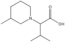 3-methyl-2-(3-methylpiperidin-1-yl)butanoic acid 结构式
