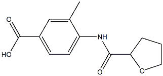 3-methyl-4-[(tetrahydrofuran-2-ylcarbonyl)amino]benzoic acid,,结构式