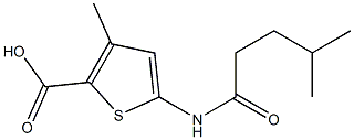 3-methyl-5-(4-methylpentanamido)thiophene-2-carboxylic acid Struktur