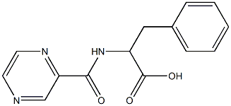 3-phenyl-2-[(pyrazin-2-ylcarbonyl)amino]propanoic acid Structure