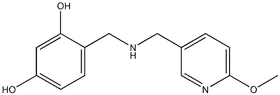 4-({[(6-methoxypyridin-3-yl)methyl]amino}methyl)benzene-1,3-diol Struktur