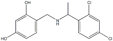 4-({[1-(2,4-dichlorophenyl)ethyl]amino}methyl)benzene-1,3-diol Struktur