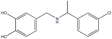 4-({[1-(3-chlorophenyl)ethyl]amino}methyl)benzene-1,2-diol,,结构式