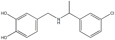 4-({[1-(3-chlorophenyl)ethyl]amino}methyl)benzene-1,2-diol Struktur