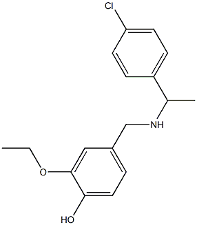 4-({[1-(4-chlorophenyl)ethyl]amino}methyl)-2-ethoxyphenol,,结构式