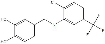 4-({[2-chloro-5-(trifluoromethyl)phenyl]amino}methyl)benzene-1,2-diol,,结构式