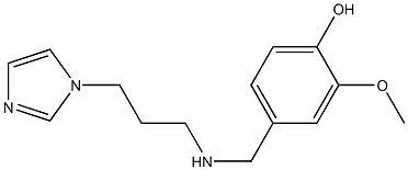 4-({[3-(1H-imidazol-1-yl)propyl]amino}methyl)-2-methoxyphenol 结构式