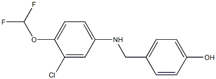 4-({[3-chloro-4-(difluoromethoxy)phenyl]amino}methyl)phenol,,结构式