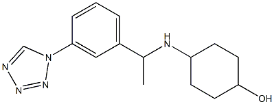 4-({1-[3-(1H-1,2,3,4-tetrazol-1-yl)phenyl]ethyl}amino)cyclohexan-1-ol Struktur