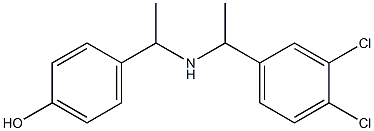 4-(1-{[1-(3,4-dichlorophenyl)ethyl]amino}ethyl)phenol 化学構造式