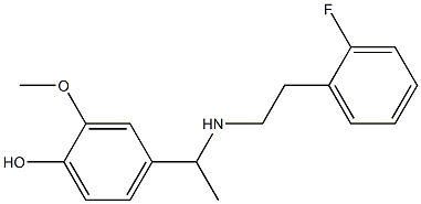 4-(1-{[2-(2-fluorophenyl)ethyl]amino}ethyl)-2-methoxyphenol Struktur