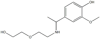 4-(1-{[2-(2-hydroxyethoxy)ethyl]amino}ethyl)-2-methoxyphenol Struktur