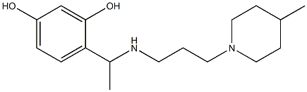 4-(1-{[3-(4-methylpiperidin-1-yl)propyl]amino}ethyl)benzene-1,3-diol,,结构式