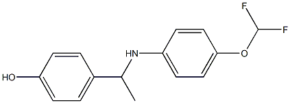 4-(1-{[4-(difluoromethoxy)phenyl]amino}ethyl)phenol 化学構造式