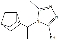 4-(1-{bicyclo[2.2.1]heptan-2-yl}ethyl)-5-methyl-4H-1,2,4-triazole-3-thiol 化学構造式