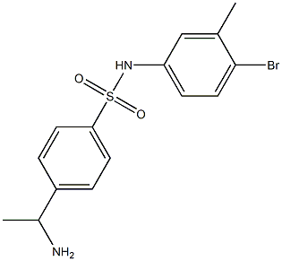 4-(1-aminoethyl)-N-(4-bromo-3-methylphenyl)benzene-1-sulfonamide 结构式