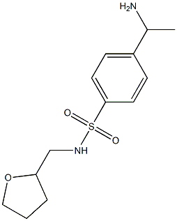 4-(1-aminoethyl)-N-(oxolan-2-ylmethyl)benzene-1-sulfonamide 化学構造式