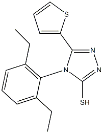 4-(2,6-diethylphenyl)-5-(thiophen-2-yl)-4H-1,2,4-triazole-3-thiol 化学構造式