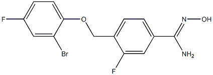 4-(2-bromo-4-fluorophenoxymethyl)-3-fluoro-N'-hydroxybenzene-1-carboximidamide Structure