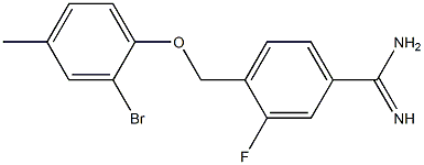 4-(2-bromo-4-methylphenoxymethyl)-3-fluorobenzene-1-carboximidamide 结构式