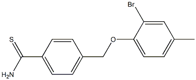 4-(2-bromo-4-methylphenoxymethyl)benzene-1-carbothioamide Struktur