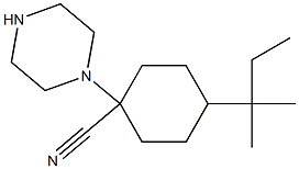 4-(2-methylbutan-2-yl)-1-(piperazin-1-yl)cyclohexane-1-carbonitrile Structure