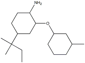 4-(2-methylbutan-2-yl)-2-[(3-methylcyclohexyl)oxy]cyclohexan-1-amine 结构式