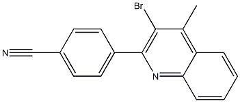 4-(3-bromo-4-methylquinolin-2-yl)benzonitrile Structure