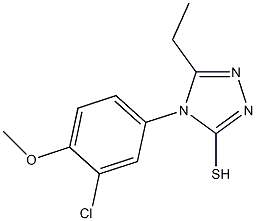 4-(3-chloro-4-methoxyphenyl)-5-ethyl-4H-1,2,4-triazole-3-thiol,,结构式