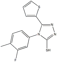 4-(3-fluoro-4-methylphenyl)-5-(thiophen-2-yl)-4H-1,2,4-triazole-3-thiol Struktur