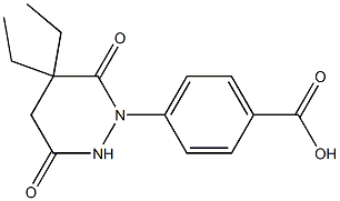 4-(5,5-diethyl-3,6-dioxotetrahydropyridazin-1(2H)-yl)benzoic acid 化学構造式