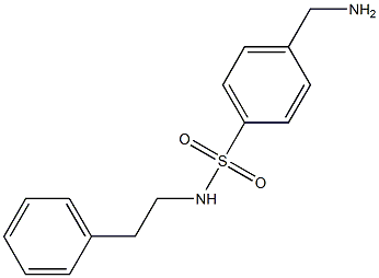 4-(aminomethyl)-N-(2-phenylethyl)benzenesulfonamide 化学構造式