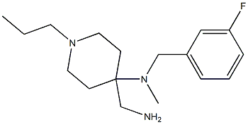 4-(aminomethyl)-N-[(3-fluorophenyl)methyl]-N-methyl-1-propylpiperidin-4-amine