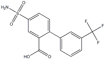 4-(aminosulfonyl)-3'-(trifluoromethyl)-1,1'-biphenyl-2-carboxylic acid,,结构式