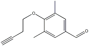 4-(but-3-yn-1-yloxy)-3,5-dimethylbenzaldehyde,,结构式