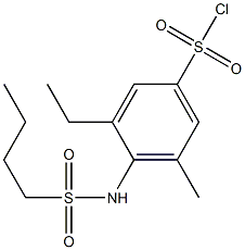 4-(butane-1-sulfonamido)-3-ethyl-5-methylbenzene-1-sulfonyl chloride 化学構造式