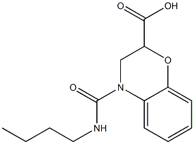 4-(butylcarbamoyl)-3,4-dihydro-2H-1,4-benzoxazine-2-carboxylic acid,,结构式