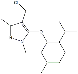 4-(chloromethyl)-1,3-dimethyl-5-{[5-methyl-2-(propan-2-yl)cyclohexyl]oxy}-1H-pyrazole Structure
