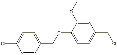 4-(chloromethyl)-1-[(4-chlorophenyl)methoxy]-2-methoxybenzene Struktur