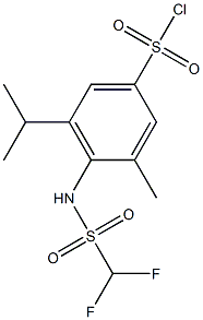 4-(difluoromethanesulfonamido)-3-methyl-5-(propan-2-yl)benzene-1-sulfonyl chloride,,结构式