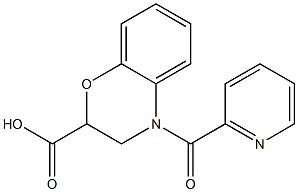 4-(pyridin-2-ylcarbonyl)-3,4-dihydro-2H-1,4-benzoxazine-2-carboxylic acid Structure