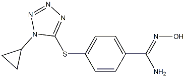 4-[(1-cyclopropyl-1H-1,2,3,4-tetrazol-5-yl)sulfanyl]-N'-hydroxybenzene-1-carboximidamide,,结构式