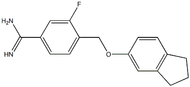 4-[(2,3-dihydro-1H-inden-5-yloxy)methyl]-3-fluorobenzene-1-carboximidamide Structure