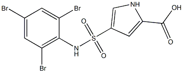 4-[(2,4,6-tribromophenyl)sulfamoyl]-1H-pyrrole-2-carboxylic acid,,结构式