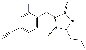 4-[(2,5-dioxo-4-propylimidazolidin-1-yl)methyl]-3-fluorobenzonitrile 化学構造式