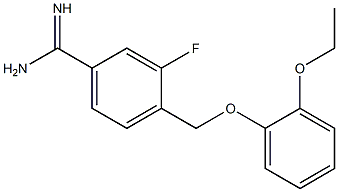 4-[(2-ethoxyphenoxy)methyl]-3-fluorobenzenecarboximidamide 化学構造式