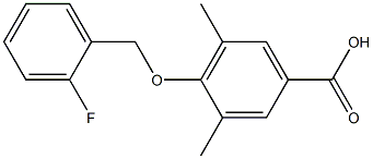 4-[(2-fluorophenyl)methoxy]-3,5-dimethylbenzoic acid Struktur