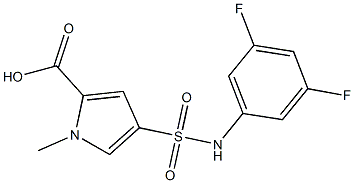 4-[(3,5-difluorophenyl)sulfamoyl]-1-methyl-1H-pyrrole-2-carboxylic acid 结构式